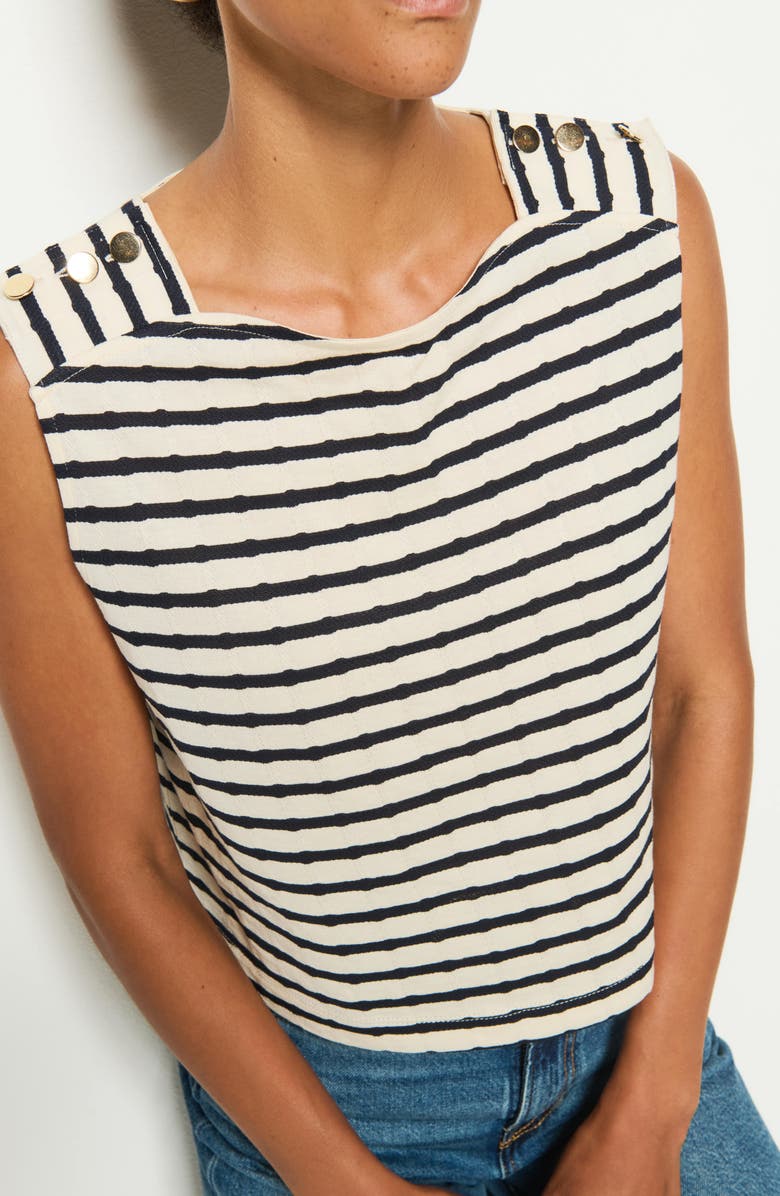 Nation LTD Bettina Stripe Pima Cotton Tank, Alternate, color, Night Sky Stripe
