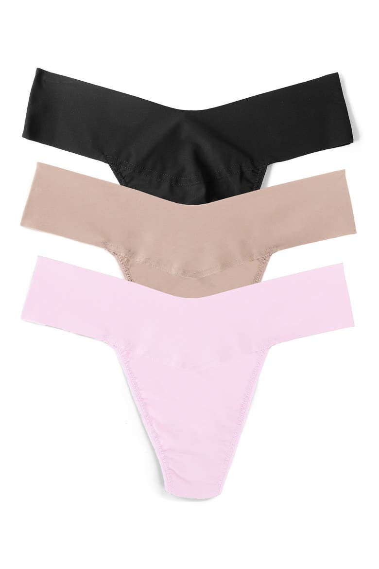 Breathe Assorted 3-Pack V-Cut Thongs, Main, color, TAUPE/ BLACK/ BLISS