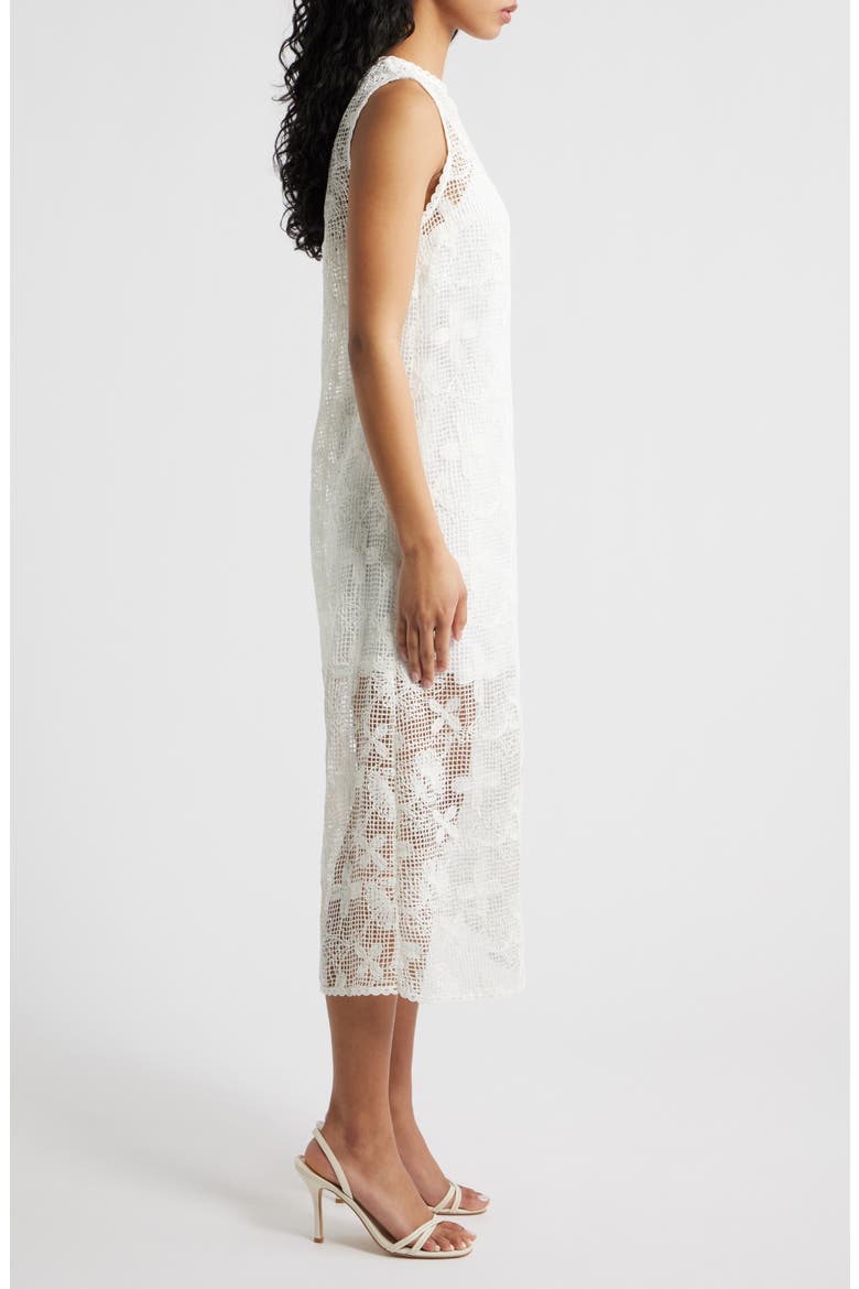 Cara Lace Midi Dress, Alternate, color, CREAM