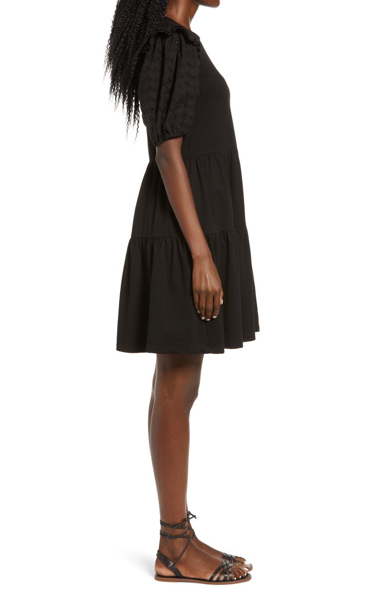 English Factory Eyelet Sleeve Knit Dress, Alternate, color,