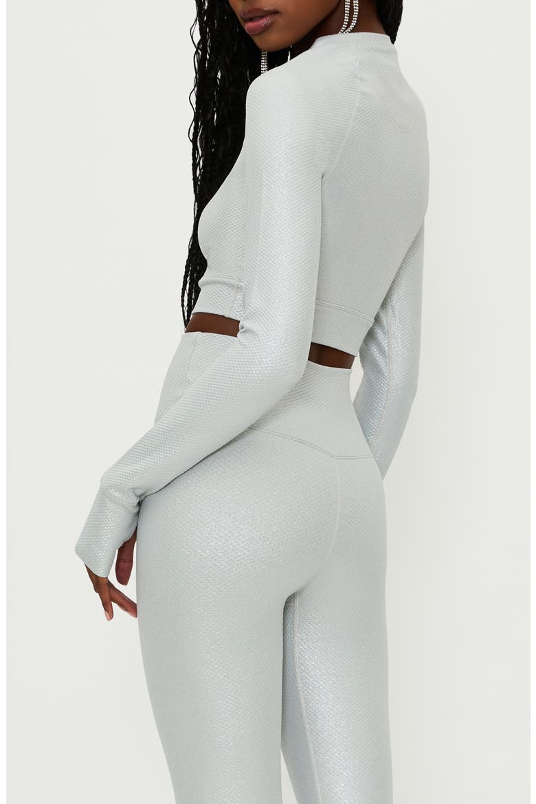 Francine Crop Top, Alternate, color, SILVER SHINE WAFFLE