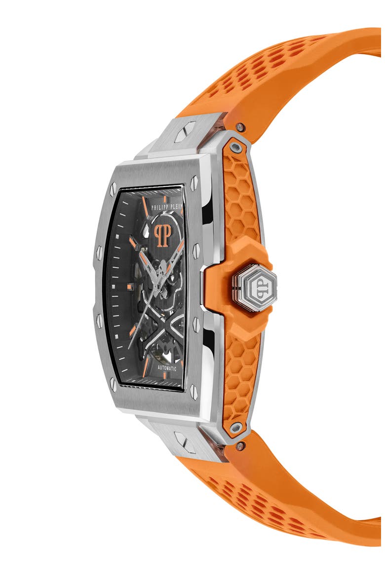 The $keleton Limited Edition Silicone Strap Watch, 44mm, Alternate, color, STAINLESS STEEL