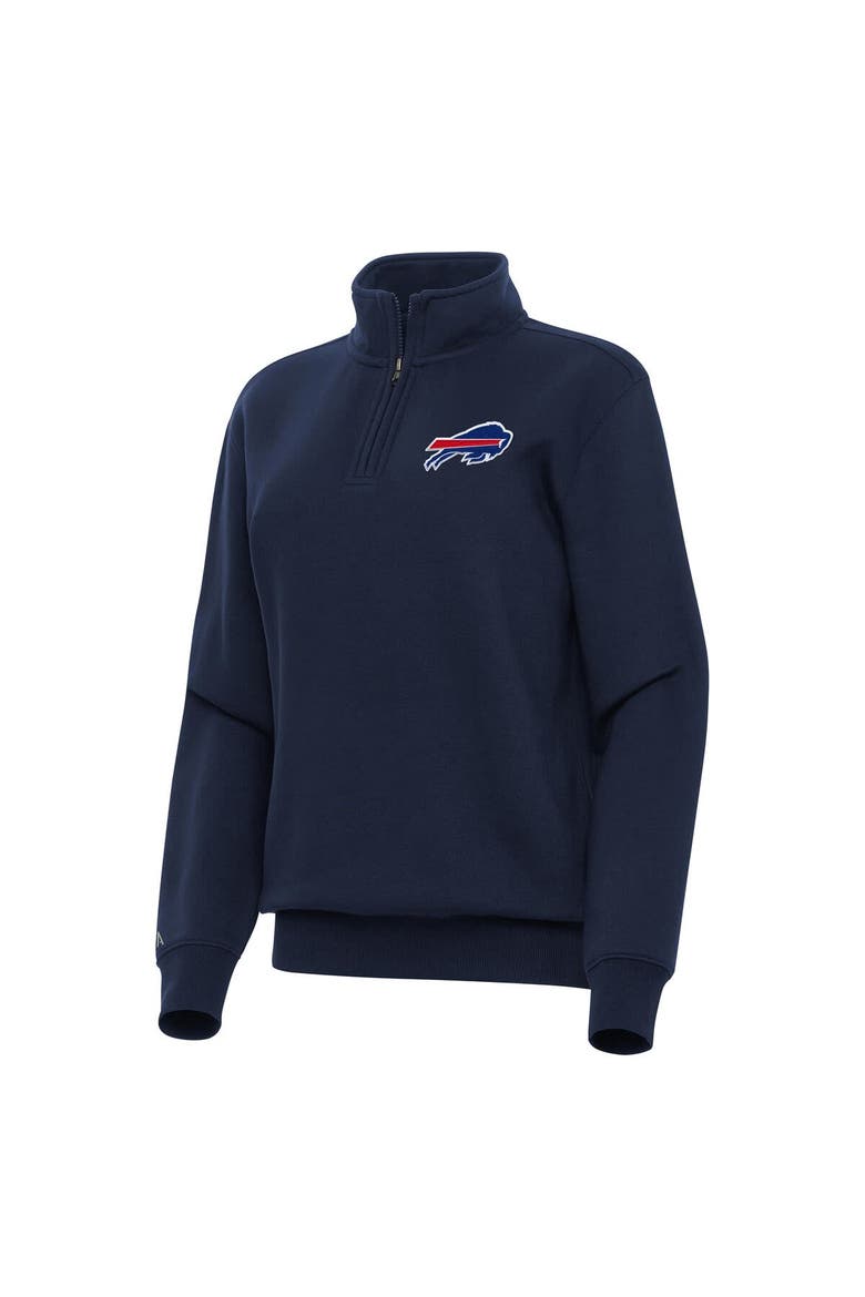 Women's Antigua  Navy Buffalo Bills Victory Quarter-Zip Top, Alternate, color, Navy