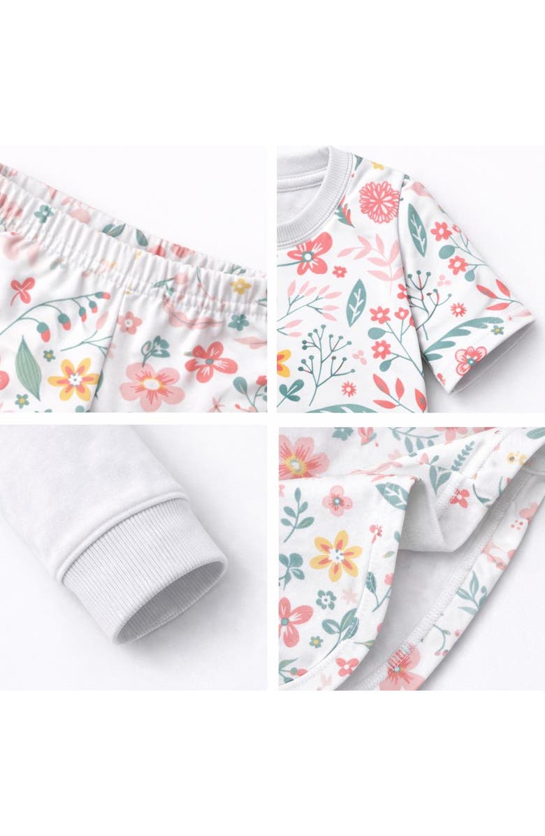 BenBen Kids Toddler Girls Short Sleeve Pajamas Set Snug Fit Soft & Stylish Cozy Comfortable Sleepwear Sets, Alternate, color, White