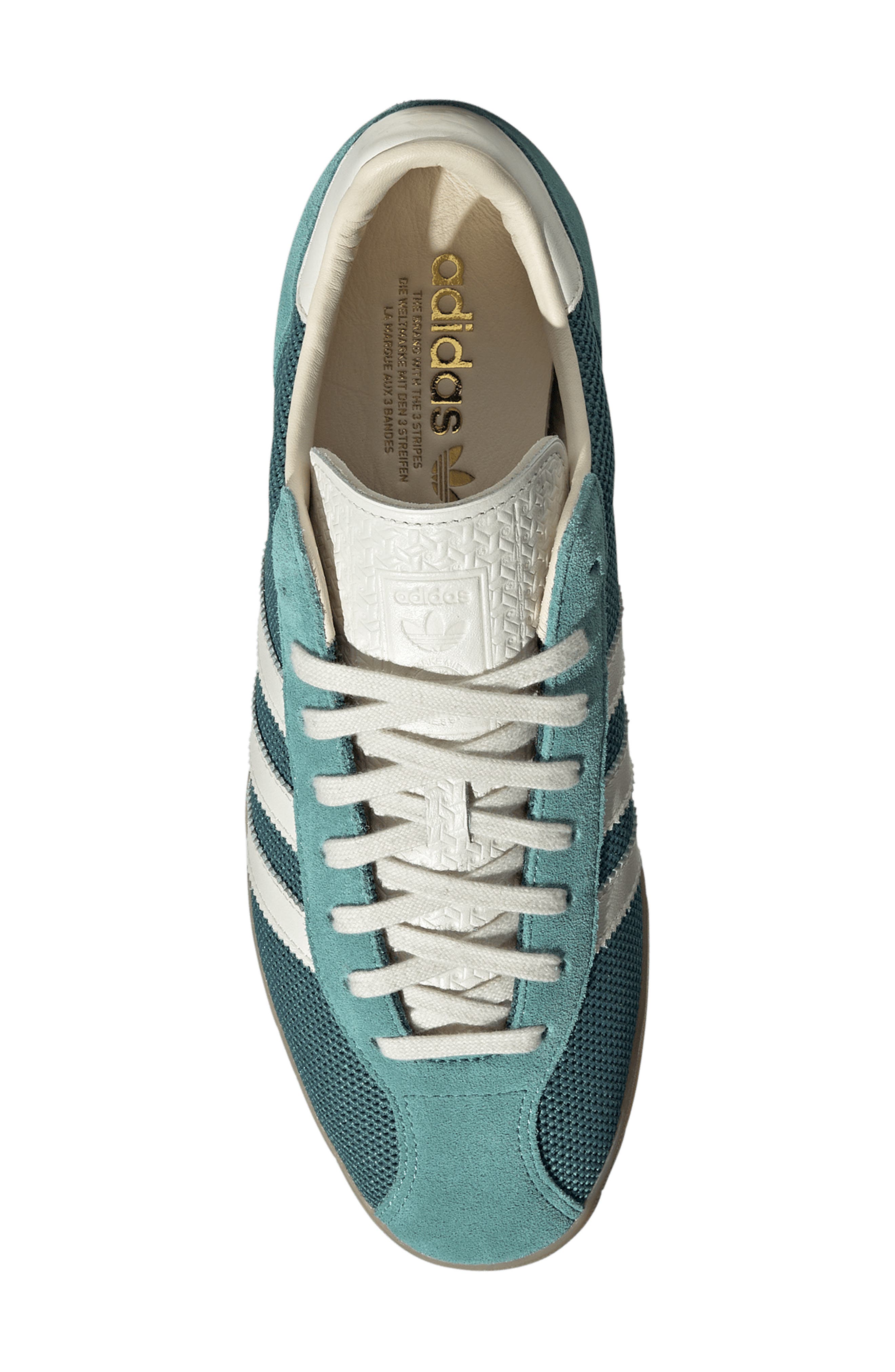adidas Gender Inclusive Gazelle Indoor Pro Sneaker, Alternate, color, Teal/ Off White/ Sandstone