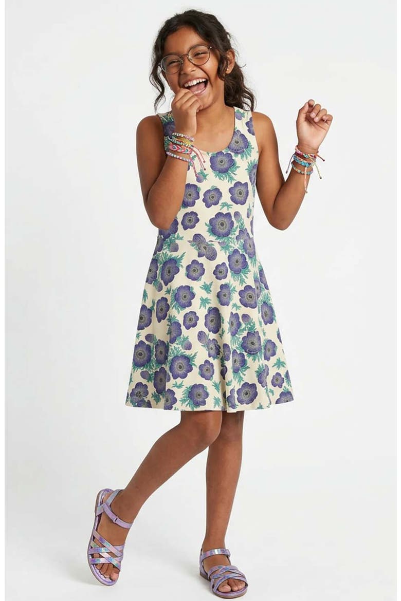 Girls Toddler Fair Trade Organic Cotton Print Sleeveless Twirl Dress, Alternate, color, Purple poppy
