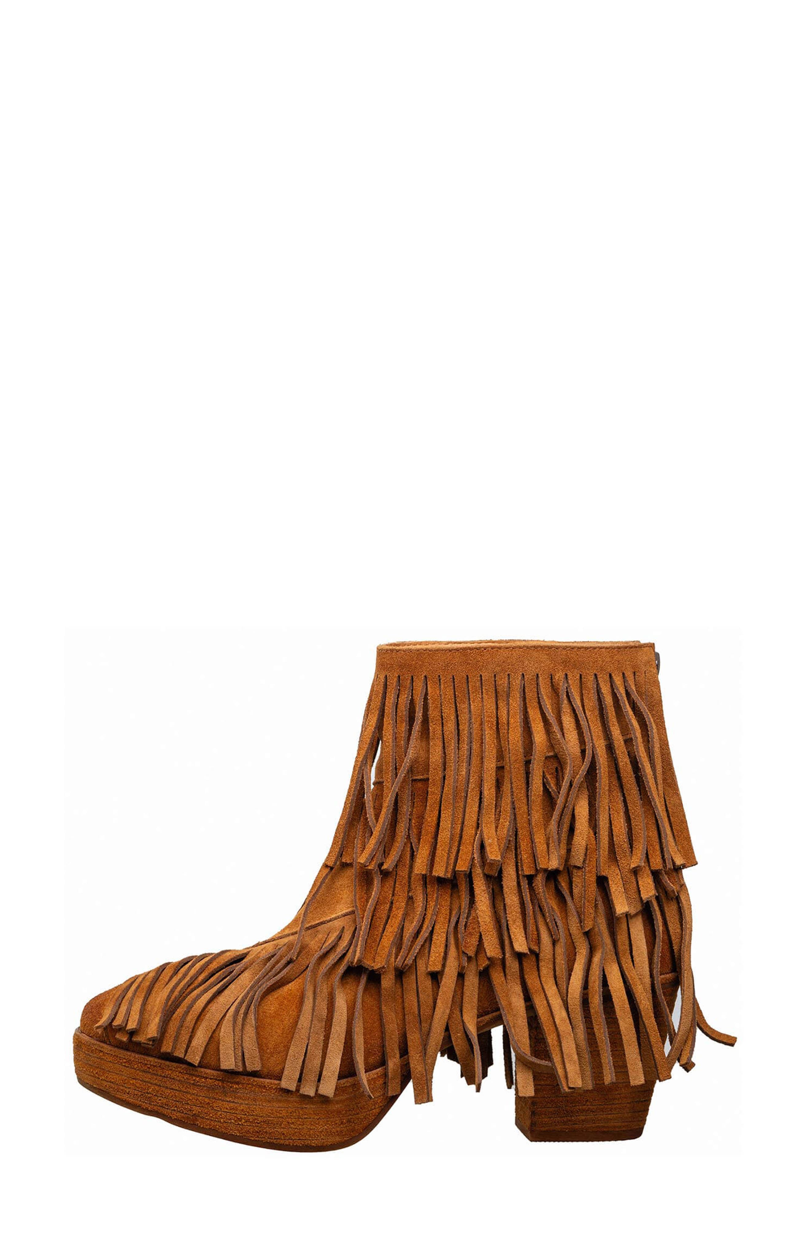 ANTELOPE Ember Fringed Suede Boot, Alternate, color, Cognac