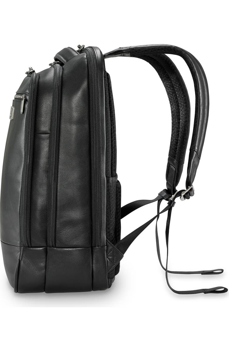 Briggs & Riley Medium Leather RFID Pocket Laptop Backpack, Alternate, color,
