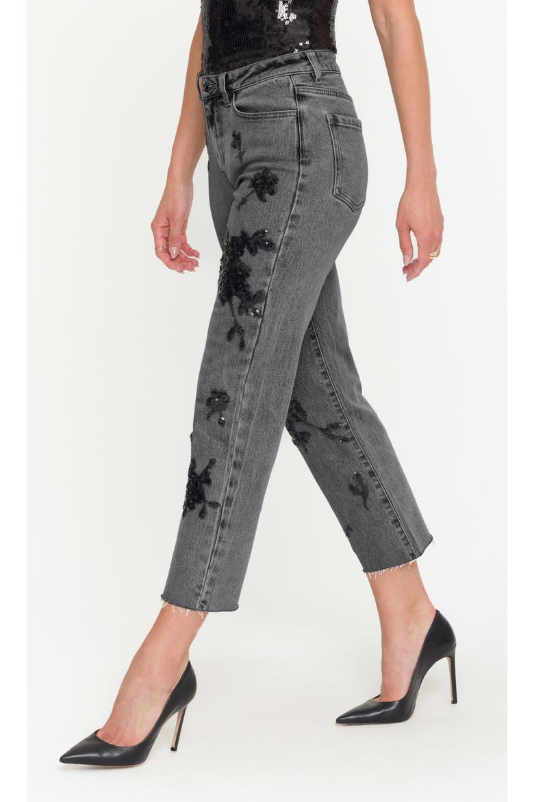 Bella Sequin Embellished Jeans, Alternate, color, Black, Grey