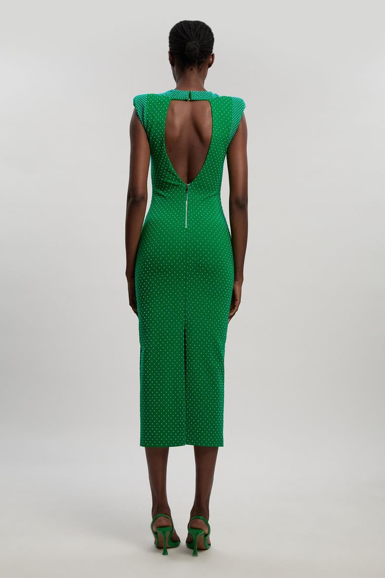 Studded Jersey Midi Dress, Alternate, color, Green