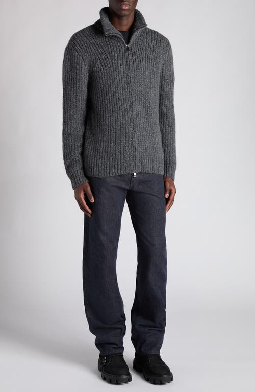 Moncler Alpaca And Wool Zip-up Cardigan In Gray