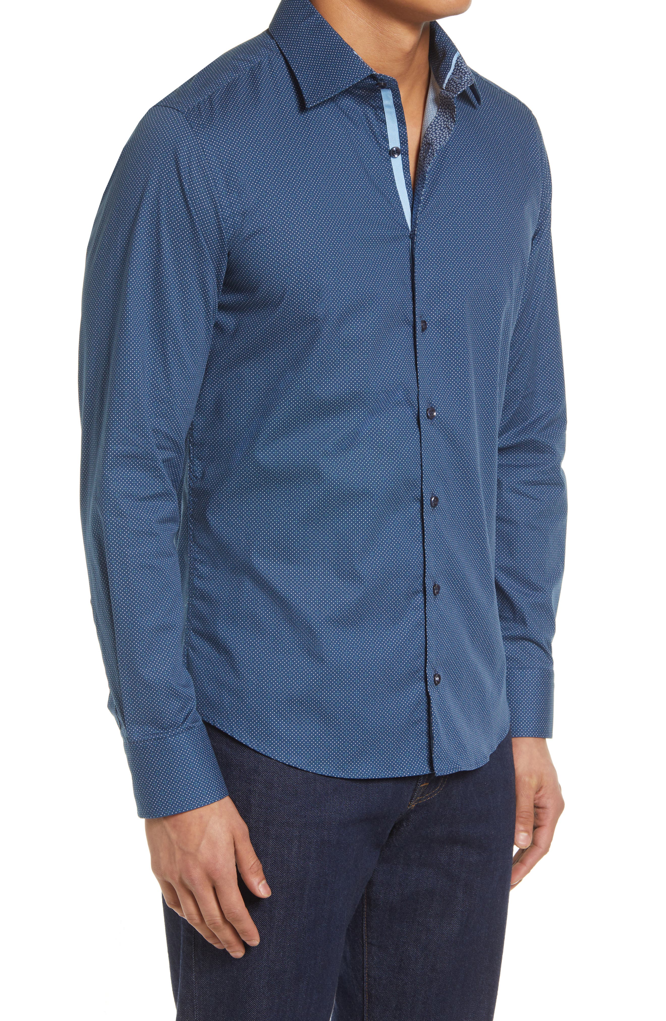 Stone Rose Pin Dot Print Button-Up Shirt (Men) | Nordstromrack