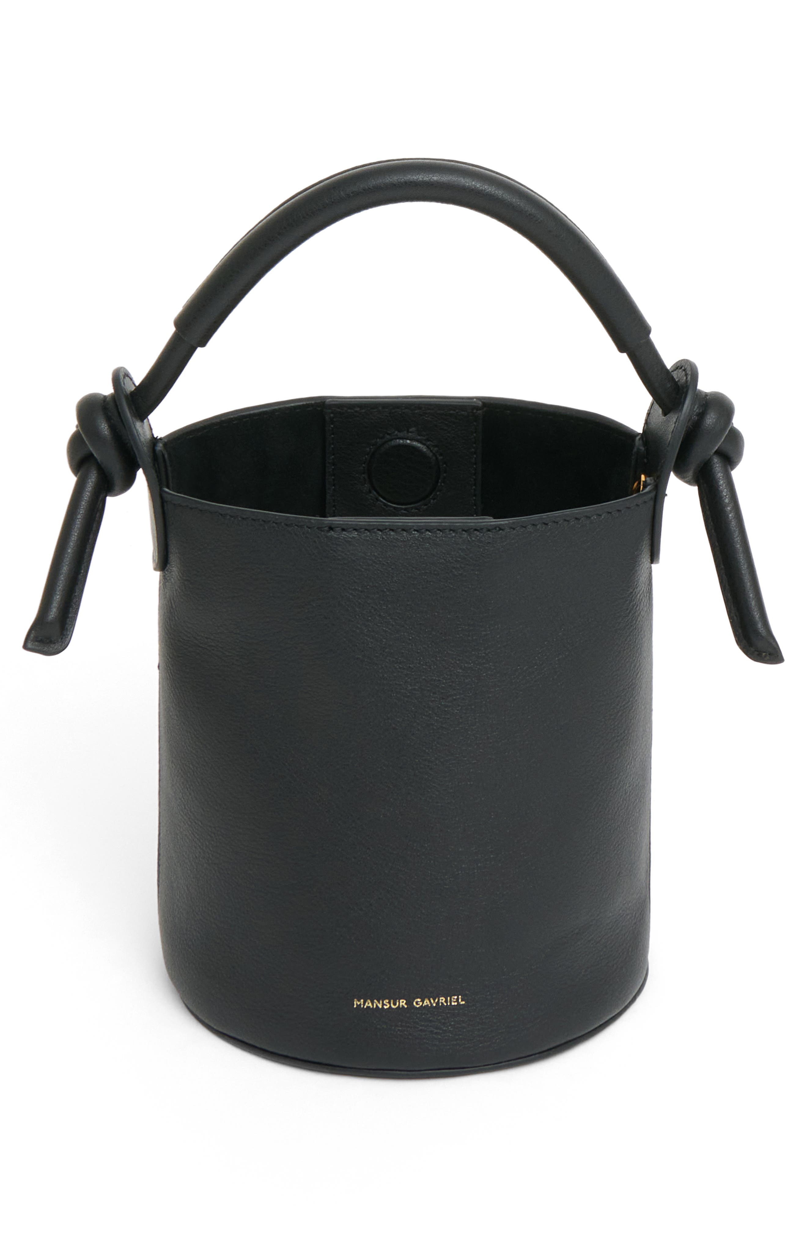 Mansur Gavriel Mini Mini Fortuna Bucket Bag, Alternate, color, Black