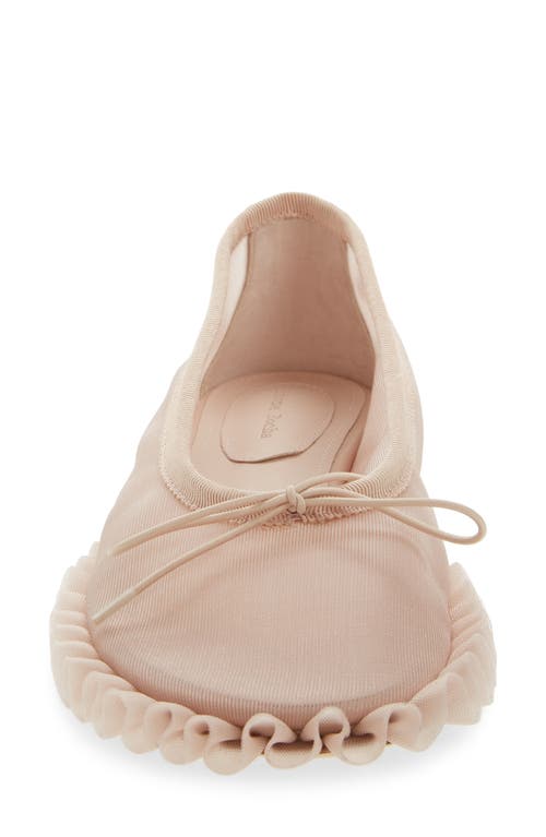 Simone Rocha Tutu Frill Mesh Ballet Flat In Beige