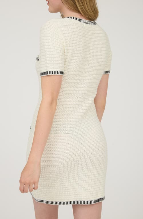 August Sky Stripe Short Sleeve Minidress In White