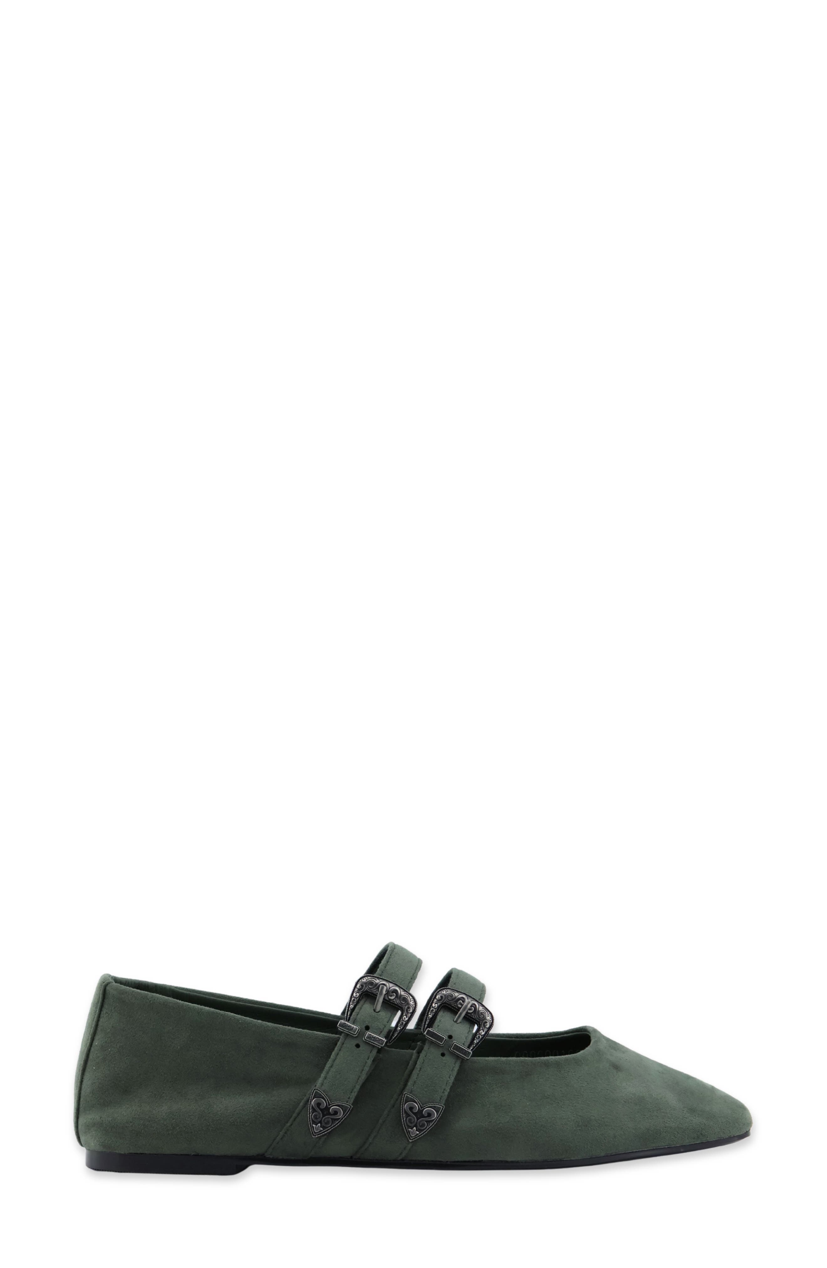 Albany Faux Leather Flat, Alternate, color, SAGE SUEDE