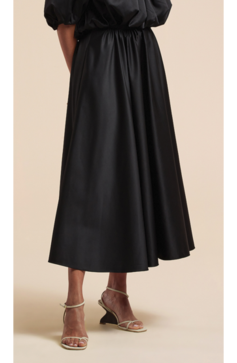 Rebecca Taylor Sateen Midi Skirt, Alternate, color,