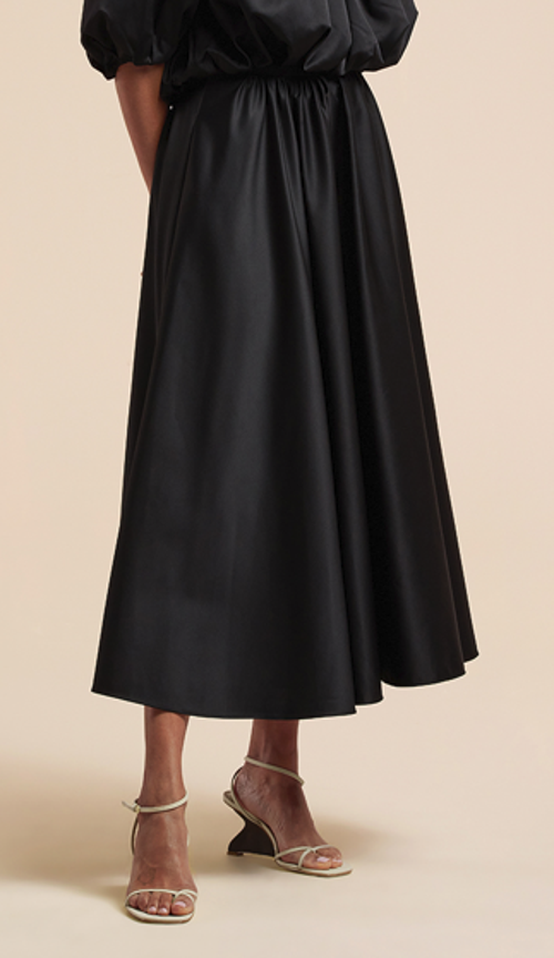 REBECCA TAYLOR REBECCA TAYLOR SATEEN MIDI SKIRT