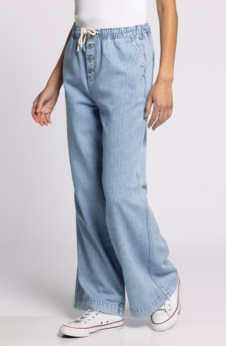 Thread & Supply Norman Denim Drawstring Pants, Alternate, color, Washed Indigo Stripe