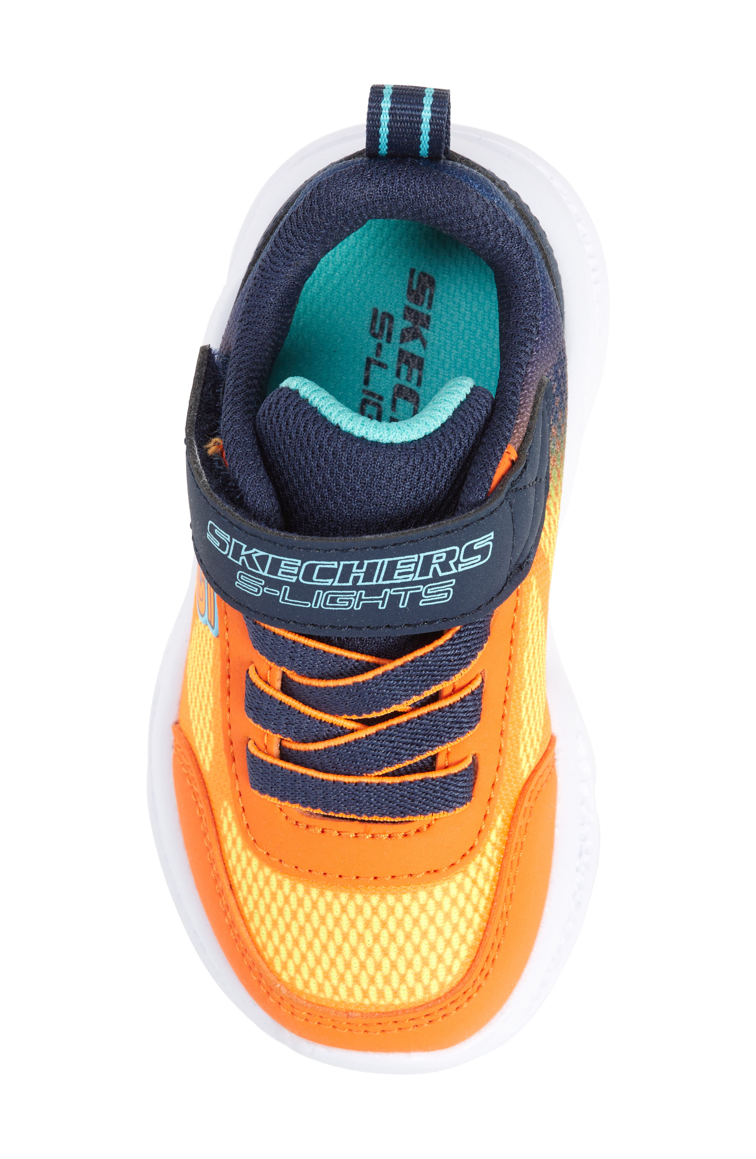 Kids' Meteor-Lights Krendox Light-Up Sneaker, Alternate, color, NAVY/ ORANGE