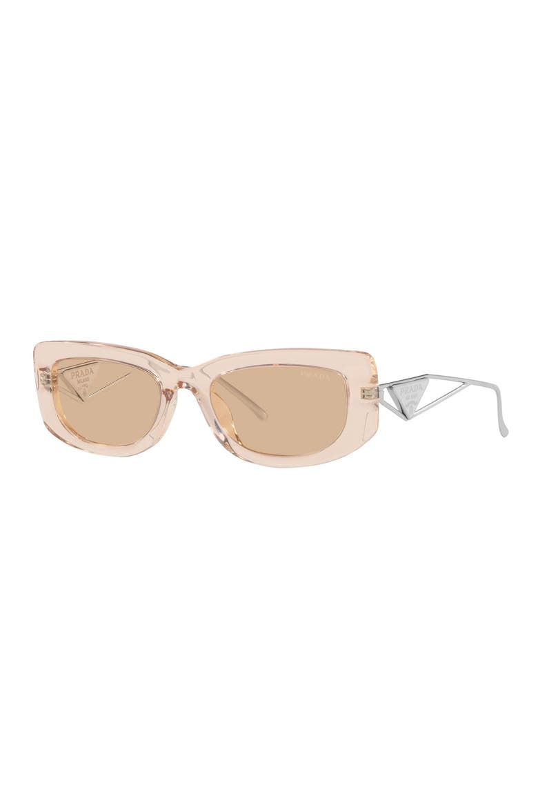 53mm Rectangular Sunglasses, Alternate, color, LITE BROWN