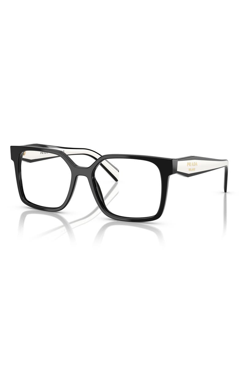 Prada 54mm Rectangular Optical Glasses, Alternate, color, 