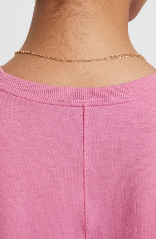 Nike One Relaxed Big Kids' (girls') Dri-fit Short-sleeve Top In Magic Flamingo/white