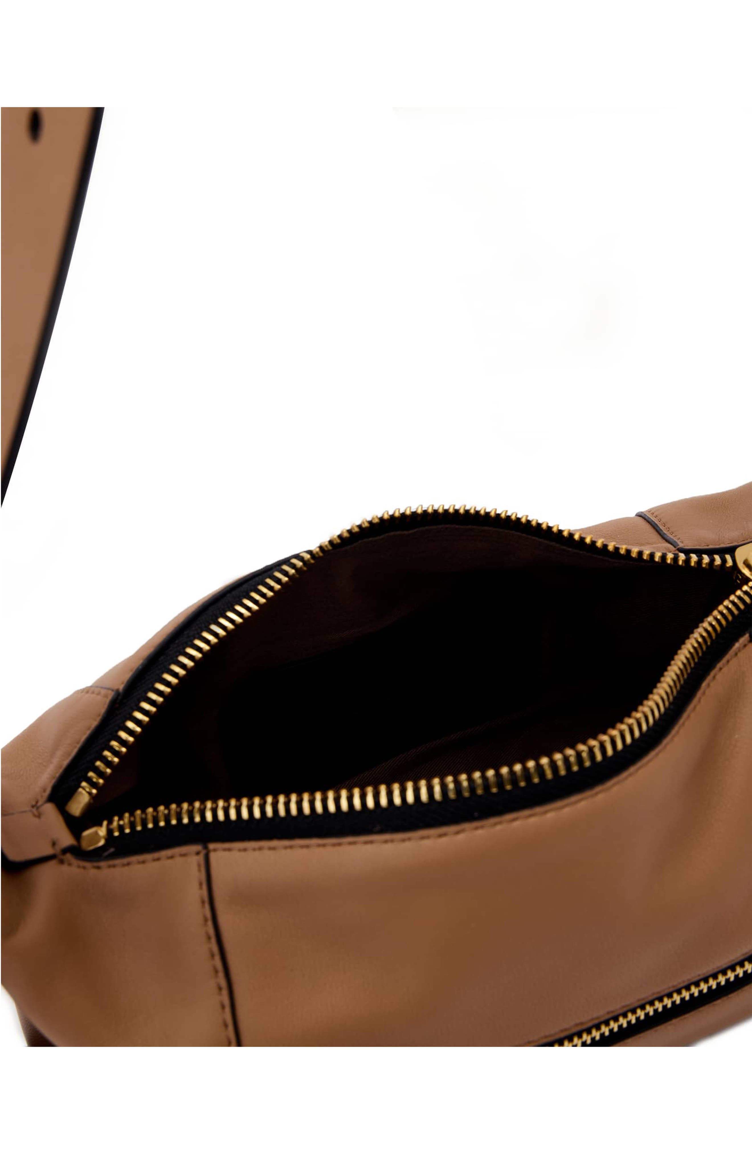 Mini Vega Leather Shoulder Bag, Alternate, color, ACETONE TAN BROWN