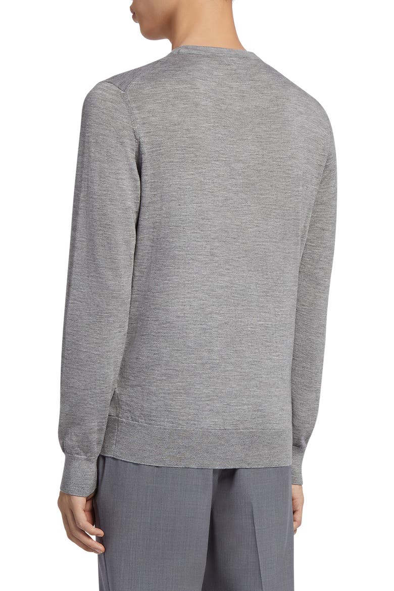 Baby Island Cotton & Cashmere Crewneck Sweater, Alternate, color, LT GRY SLD