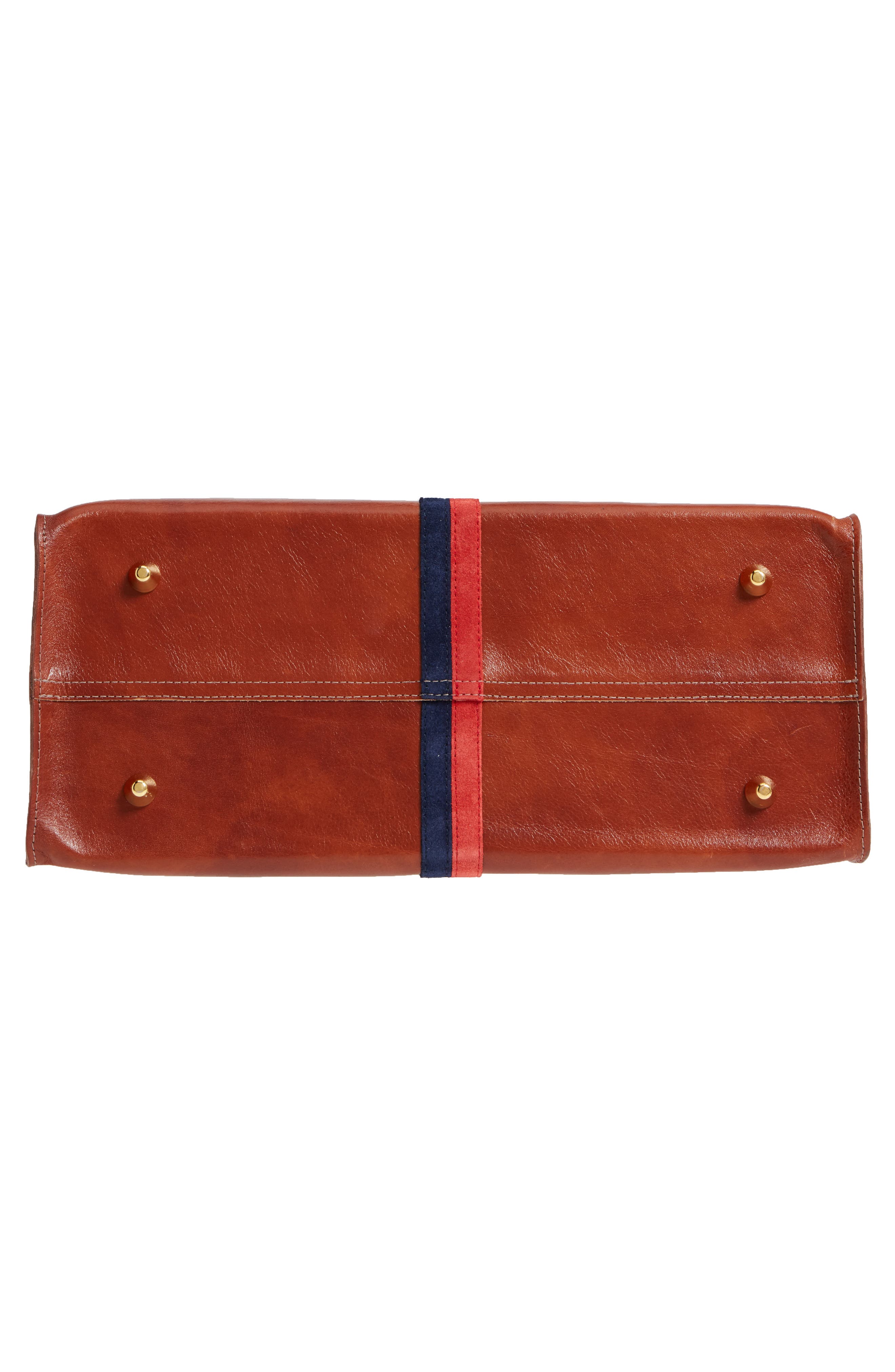 Clare V. Rustic Simple Stripe Leather Tote, Alternate, color, 