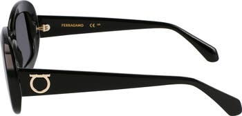 FERRAGAMO Gancini 51mm Oval Sunglasses | Nordstrom