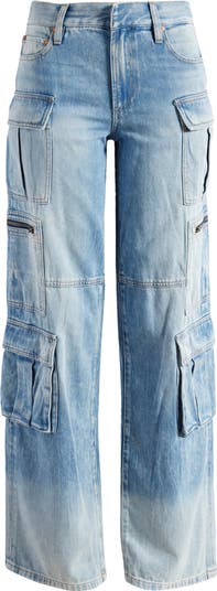 ALICE + OLIVIA ★ CAY BAGGY CARGO JEANS Alice + Olivia Cay Baggy Denim Cargo Pants | Neiman Marcus