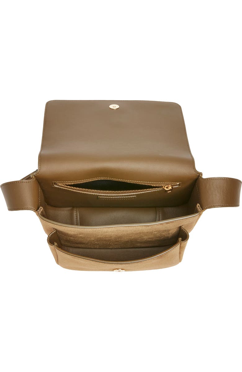 Saint Laurent Niki Suede Crossbody Bag, Alternate, color, Barley Green