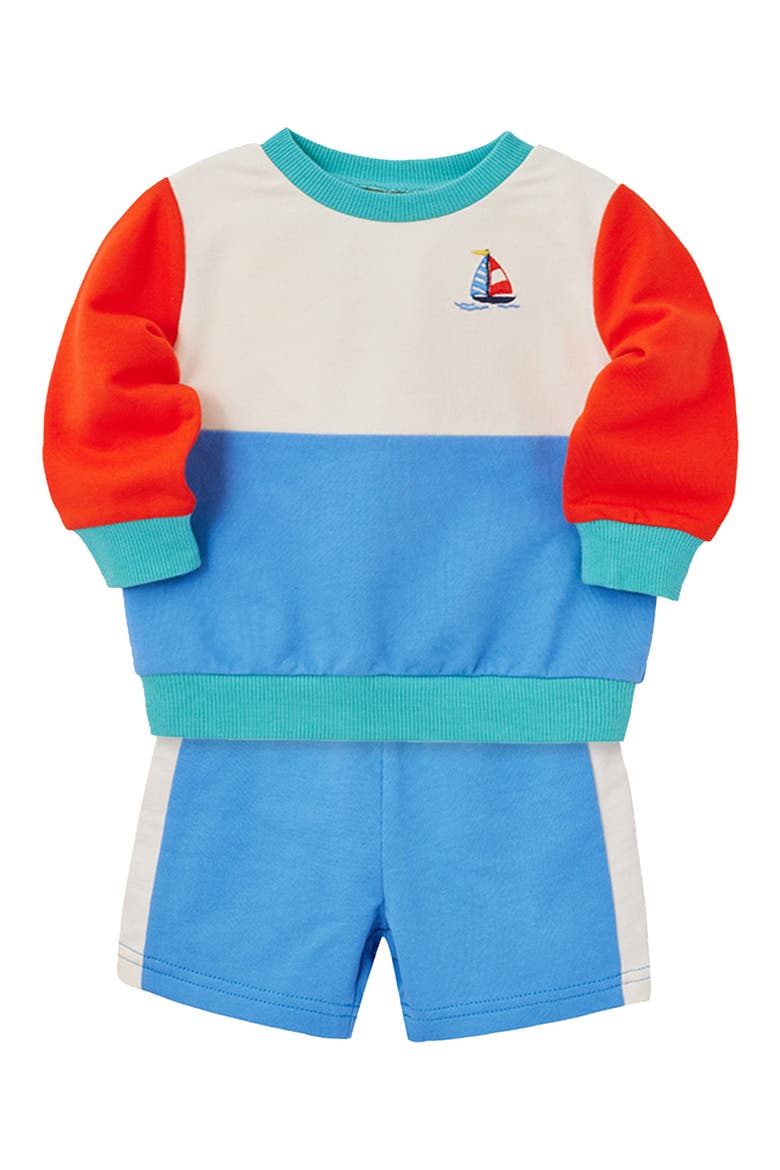 Retro Sweatshirt & Shorts Set, Alternate, color, BLUE