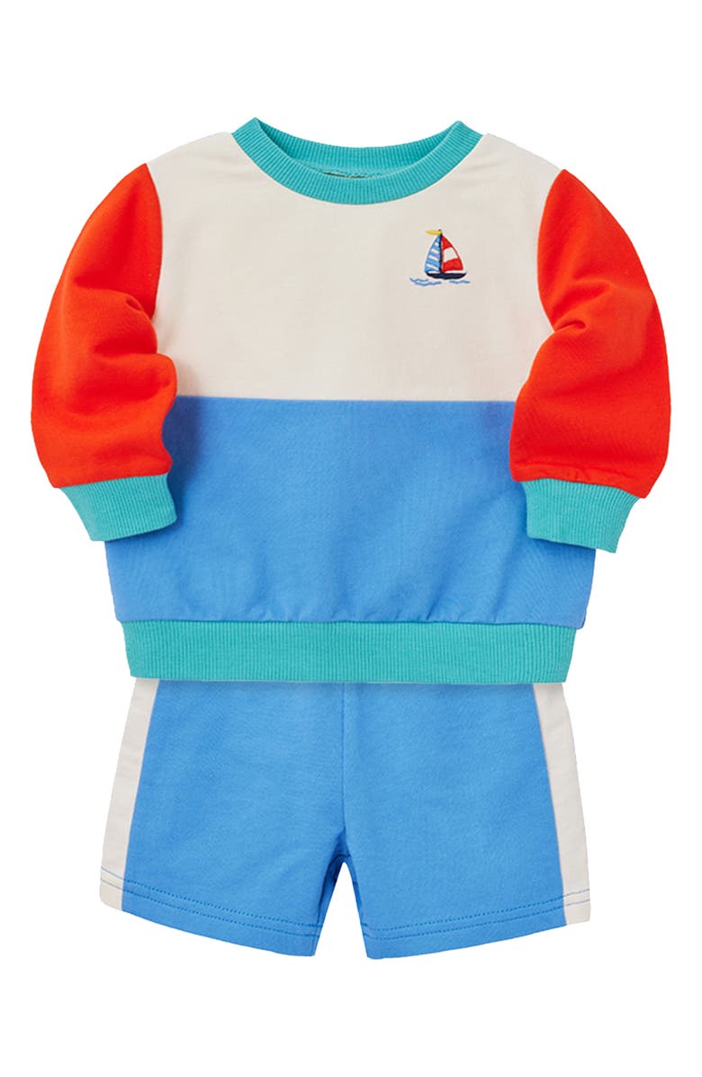 Little Me Retro Sweatshirt & Shorts Set, Alternate, color, 