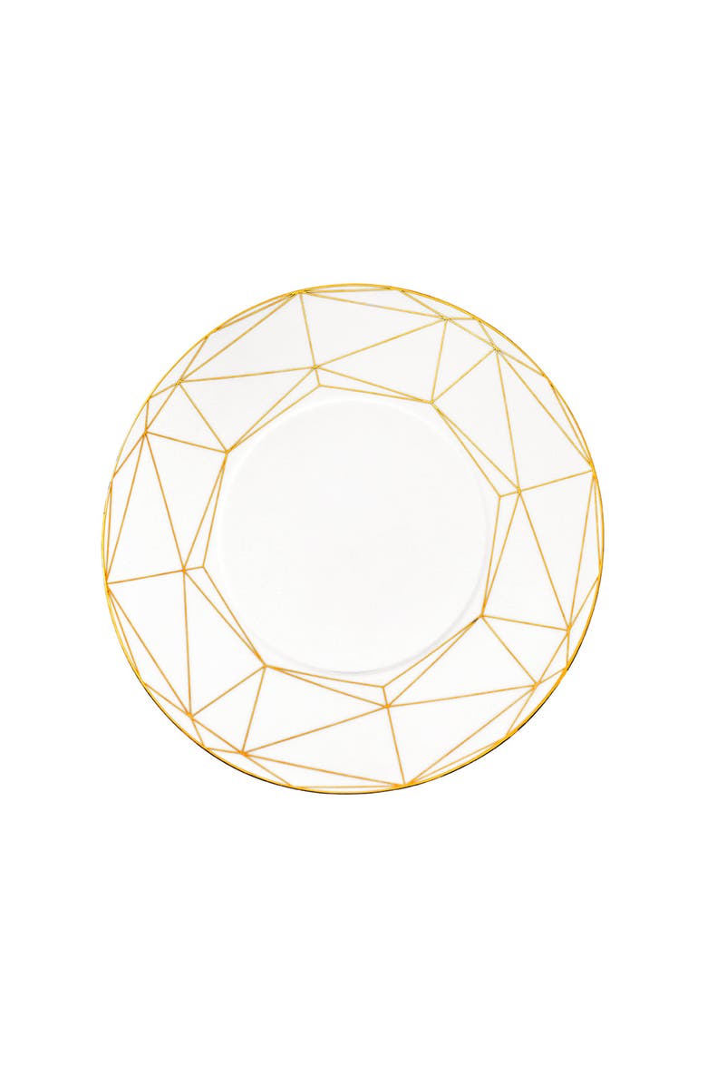 Prouna Gem Cut Gold Salad / Dessert Plate, Main, color, White