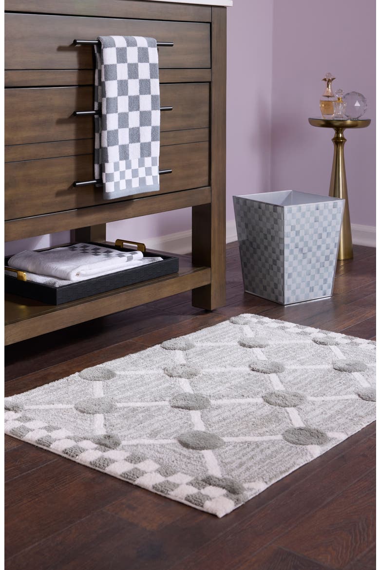 Lattice Dot Bath Rug, Alternate, color, GREY