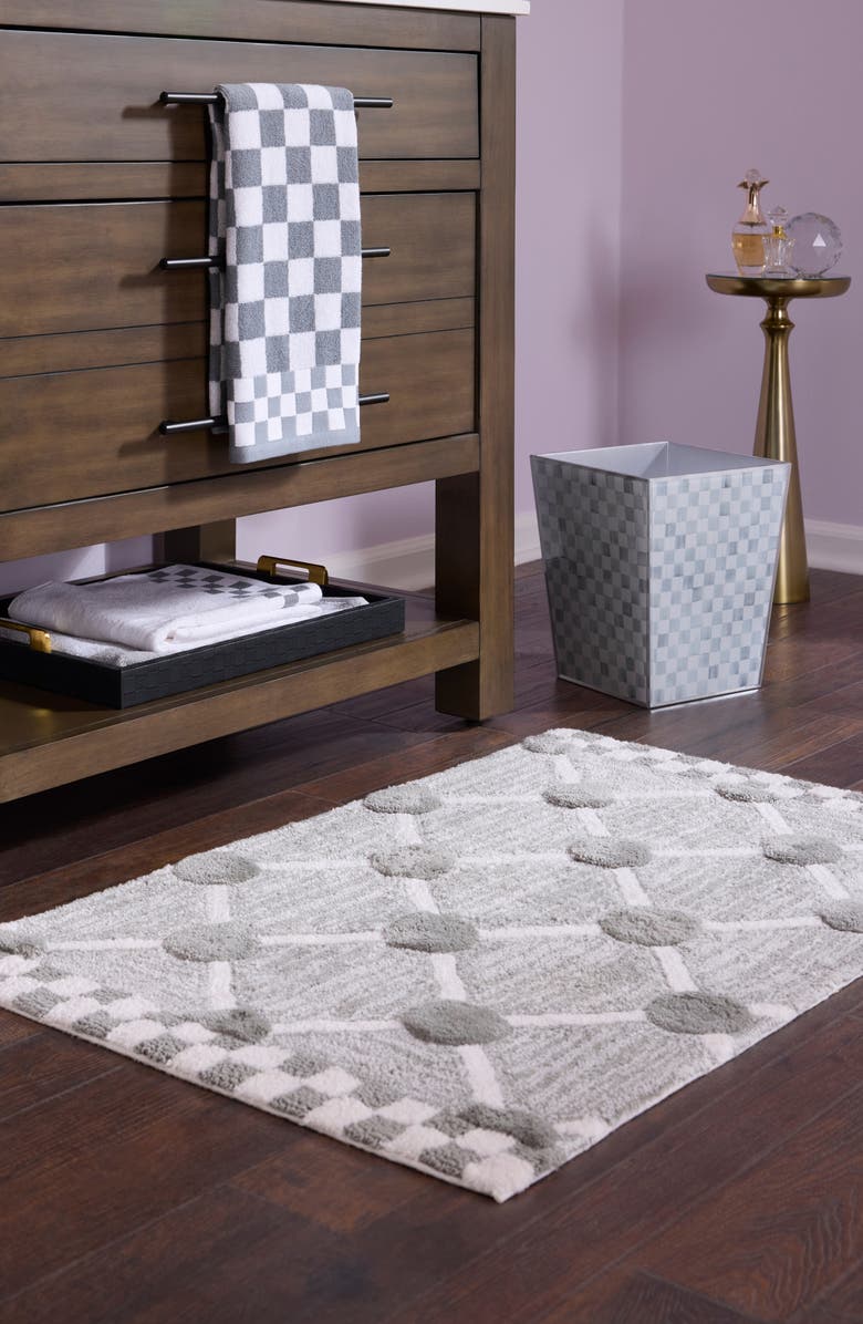 MACKENZIE CHILDS Lattice Dot Bath Rug, Alternate, color, Grey