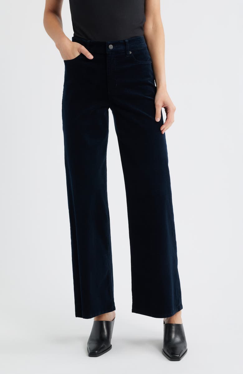 FRAME Le Slim Palazzo Corduroy Pants, Main, color, Navy