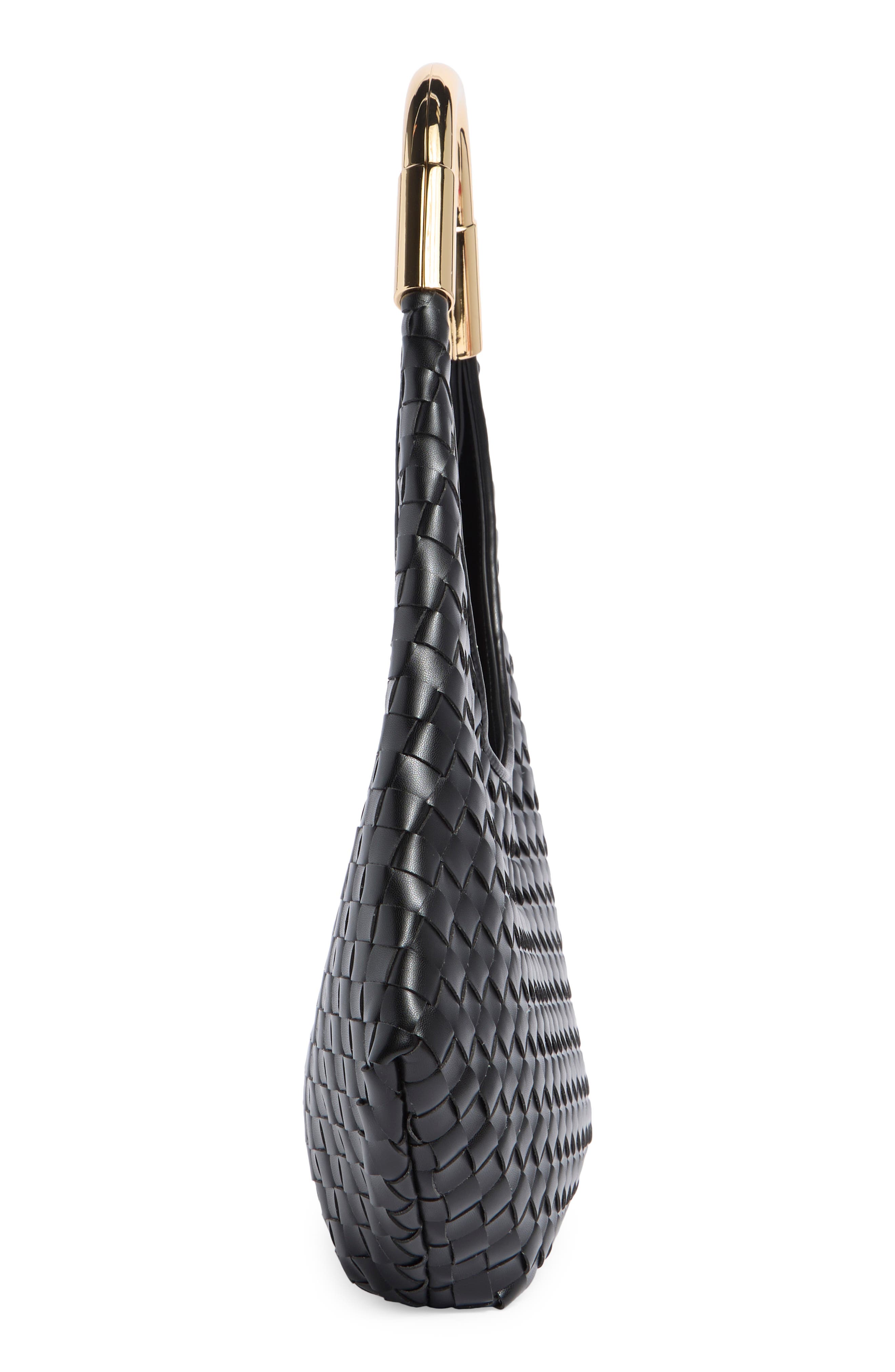 Olivia Woven Hobo Bag, Alternate, color, BLACK