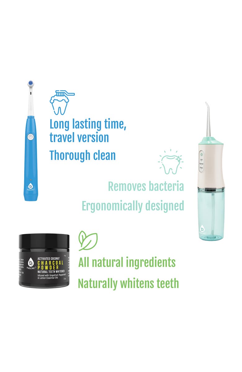 PURSONIC Complete Dental Care Power Pack - Electric Toothbrush, Water Flosser & Whitening Powder, Alternate, color, Multicolor