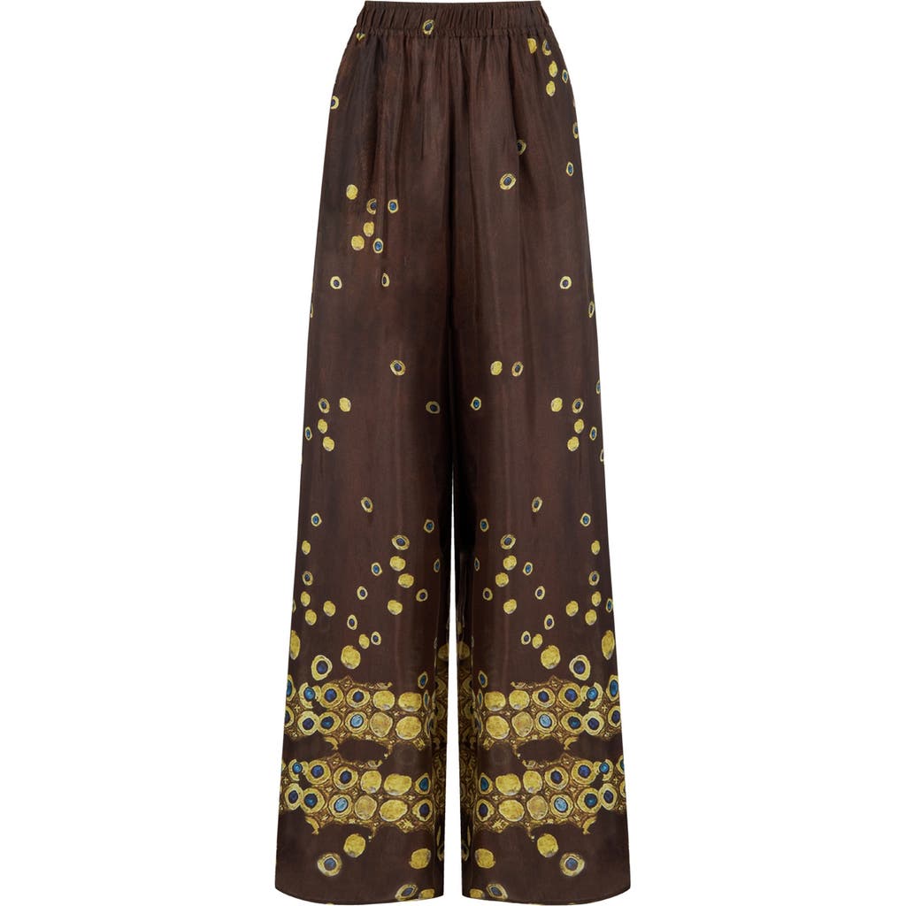 Nocturne Printed Flowing Pants In Multi-colored