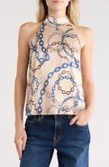 Rails Leah Print Satin Halter Top