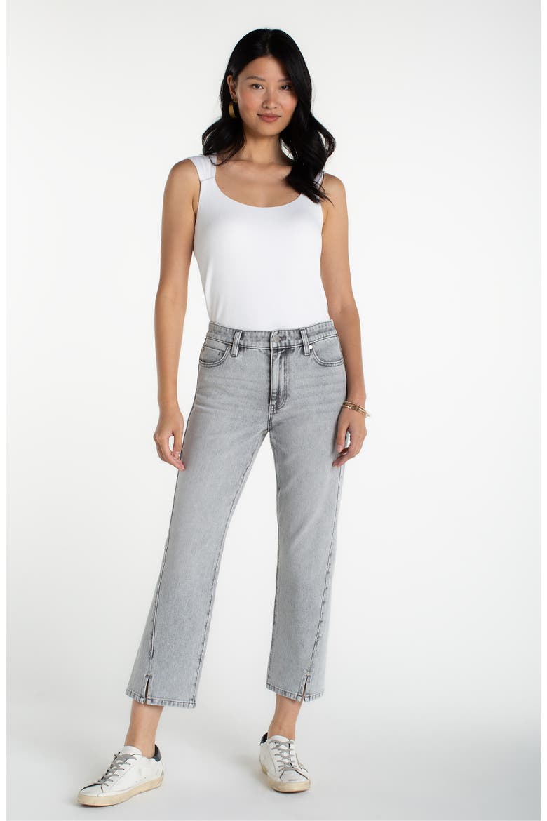 Kennedy Split Hem Ankle Straight Leg Jeans, Alternate, color, ALPINE GREY