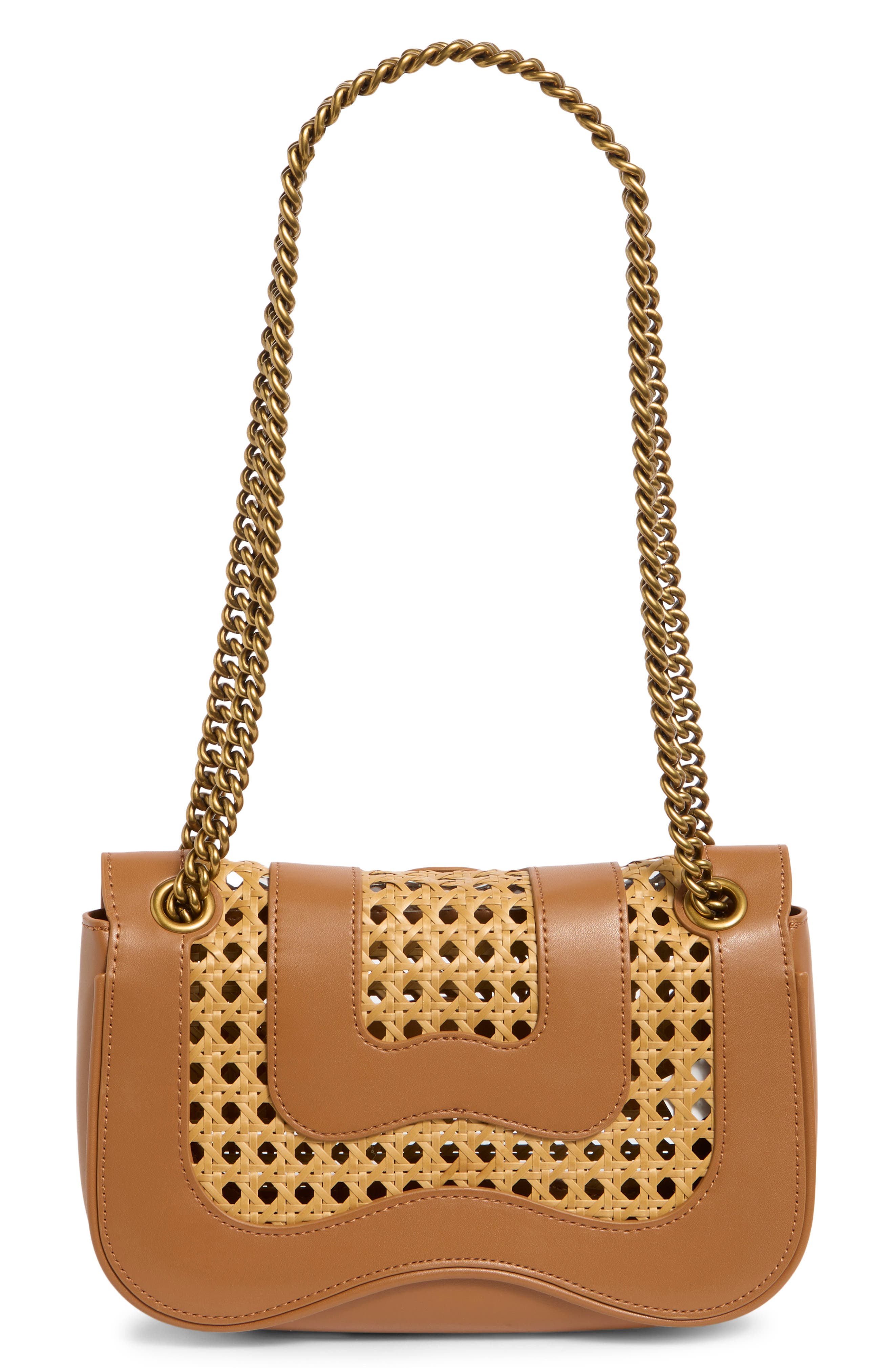 Tina Woven Chain Crossbody Bag, Alternate, color, BROWN