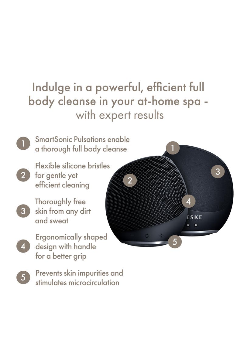 GESKE SmartAppGuided Sonic Body Brush & Intensive Exfoliator | 7 in 1, Alternate, color, Black