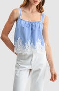 All in Favor Lace Hem Babydoll Tank