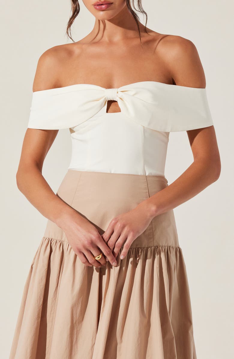 ASTR the Label Telayna Off the Shoulder Top, Main, color, Off White