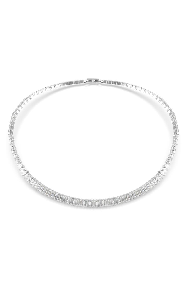 Swarovski Matrix Necklace, Main, color, Rhodium/ White