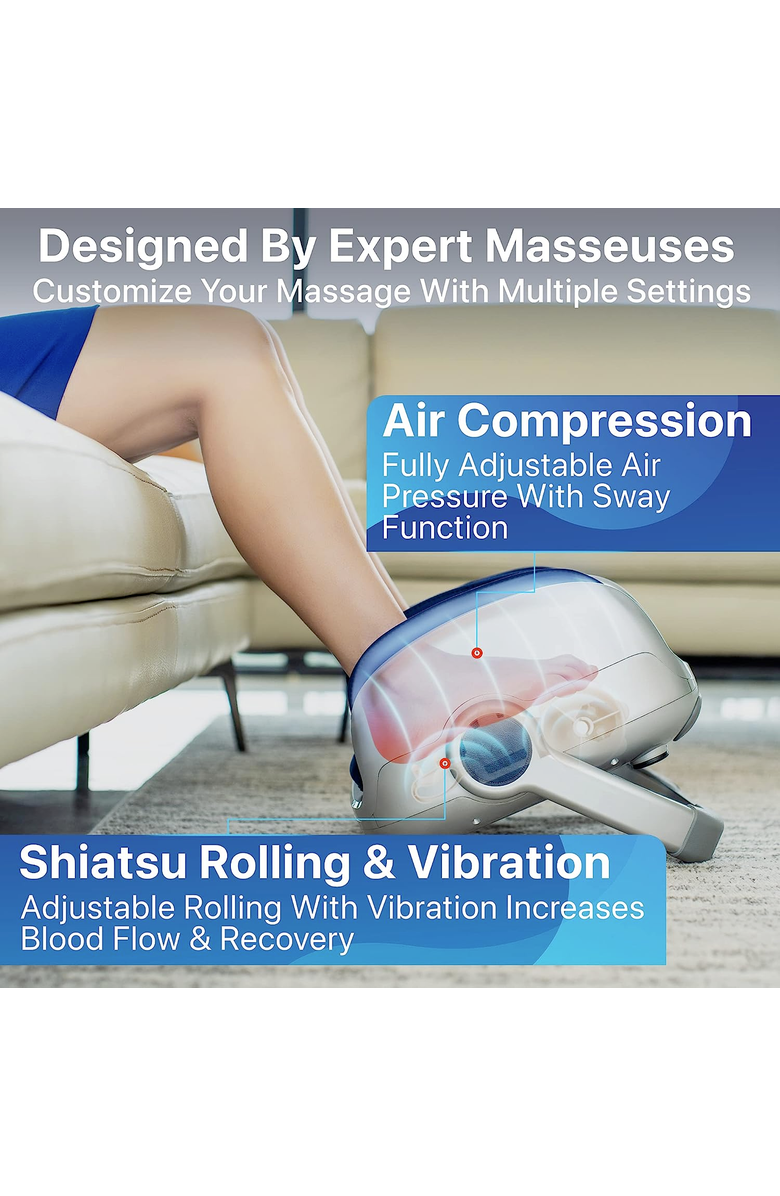 MIKO MAS II Foot, Leg & Calf Massager with Heat, Alternate, color, Silver